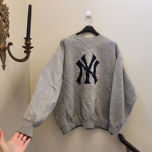 New York Yankees Big Logo Lee Sport Sweatshirt Gray 2XL Crewneck 90s MLB Vintage